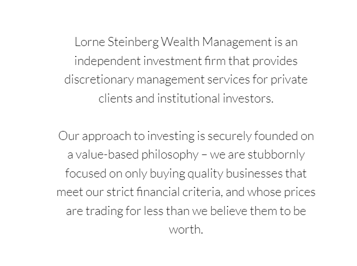 Lorne Steinberg Wealth Management reviews