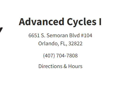 Advanced Cycles Orlando, FL reviews