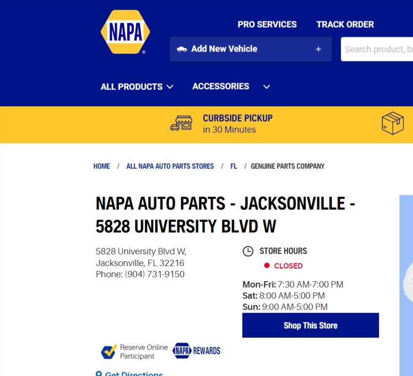 NAPA Auto Parts reviews