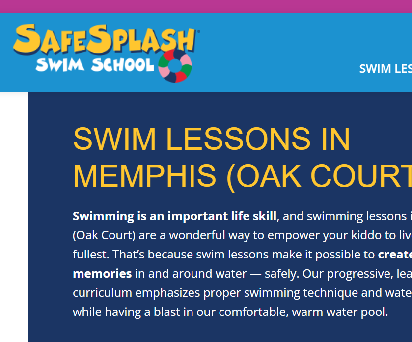 SafeSplash Swim School - Memphis (Oak Court) reviews