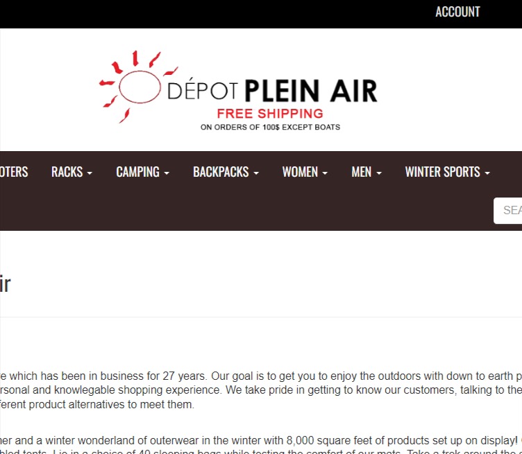Depot du Plein Air - Manteaux Hiver - Kayaks - Canots - SUP - Camping - Vélo électrique reviews