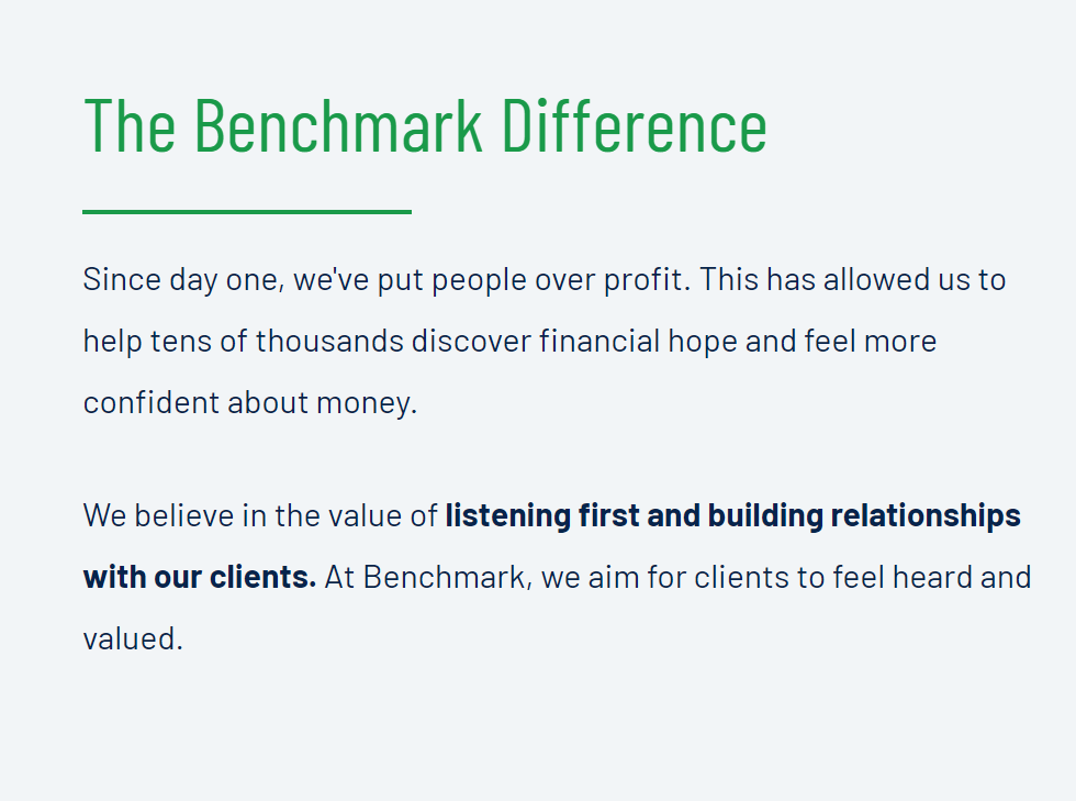 Benchmark Wealth Management reviews