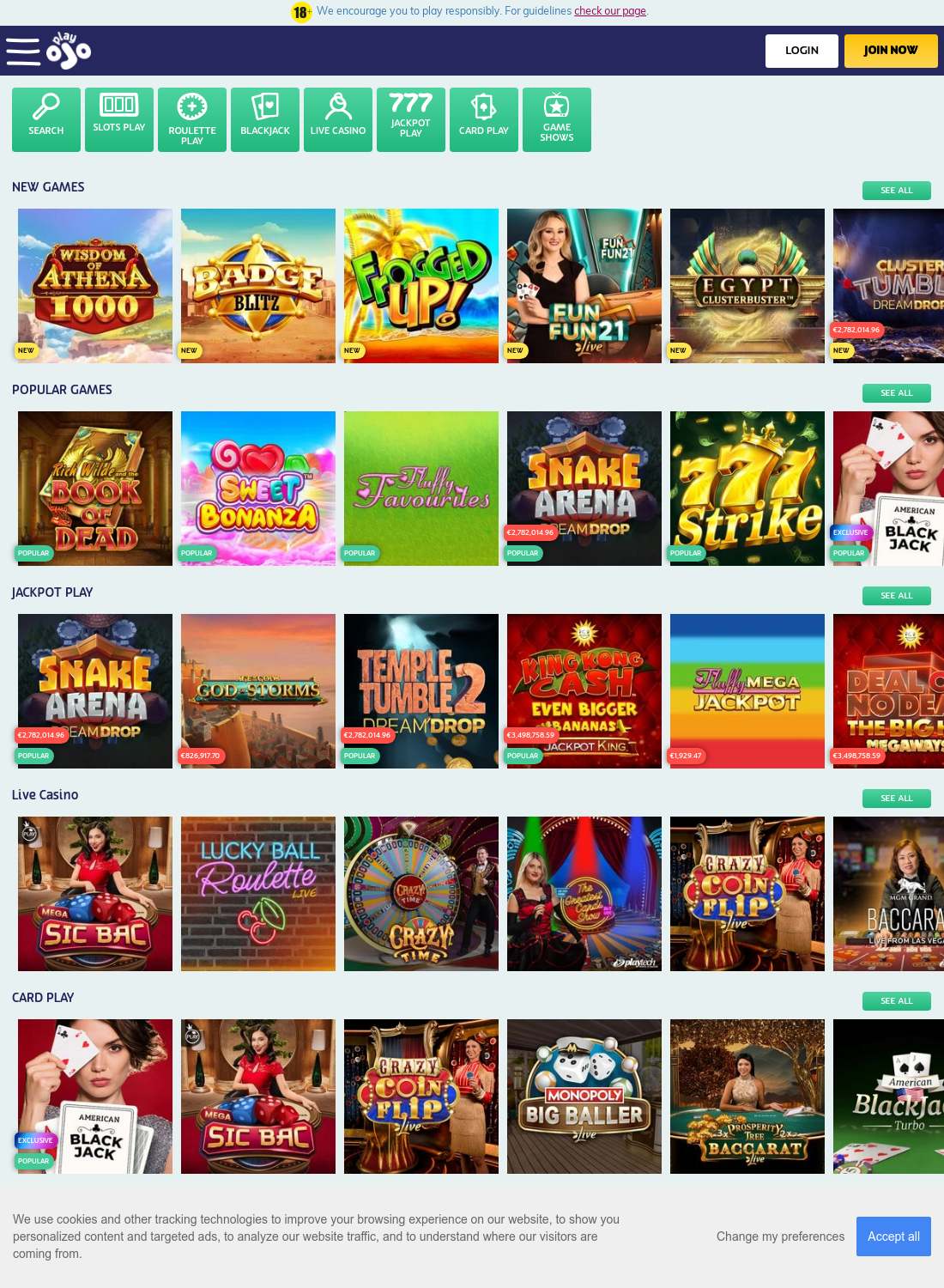 PlayOJO Casino: Games Online