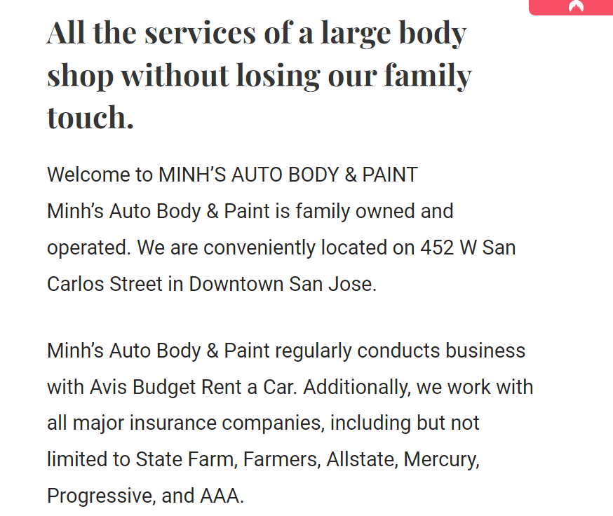 Minh's Auto Body & Paint reviews