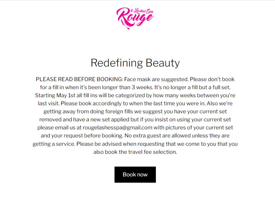 Rouge & Lashes Spa reviews