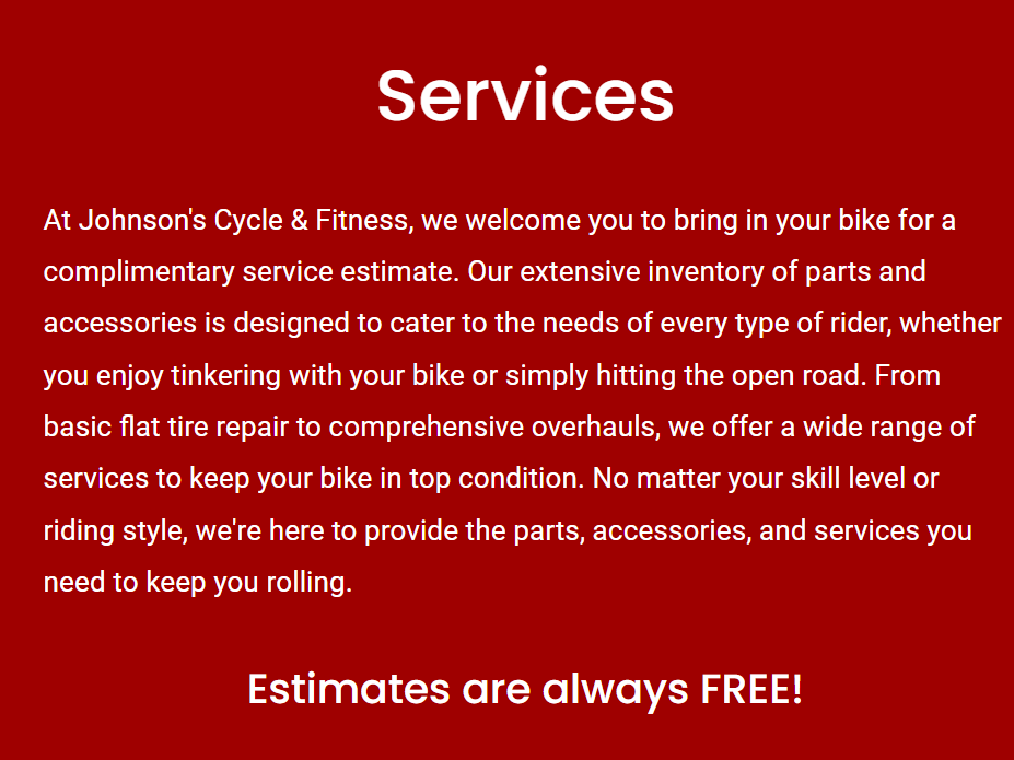 Johnson's Cycle & Fitness Inc reviews