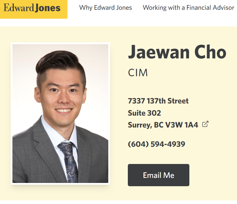 Edward Jones Financial Advisor Jaewan Cho CIM reviews